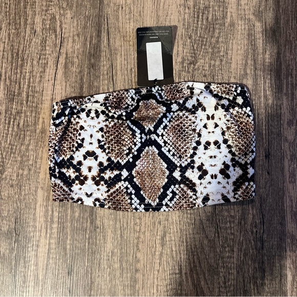 Pretty Little Thing Snake Skin Bandeau Top Womens US 6 - Picture 1 of 3